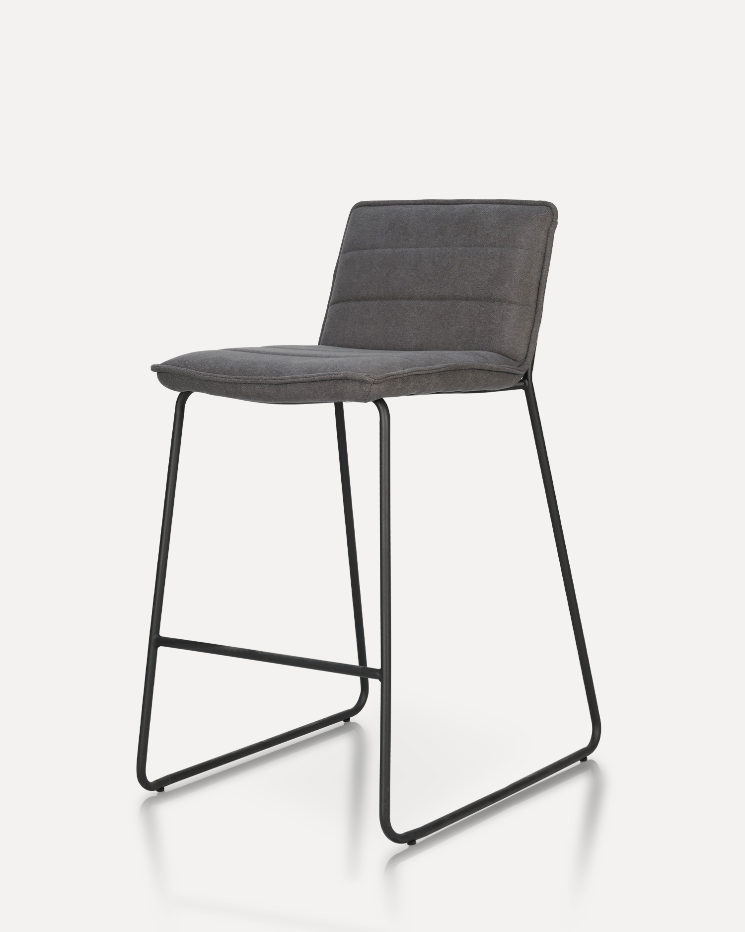 Upholstered grey barstool Upholstered grey barstool