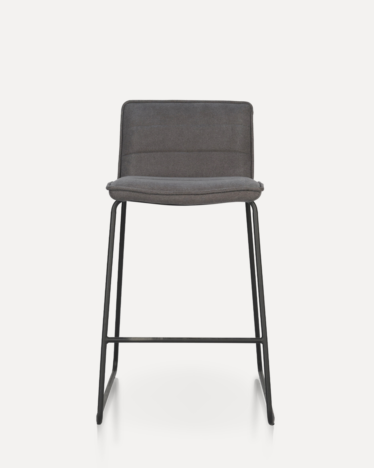 Upholstered grey barstool Upholstered grey barstool