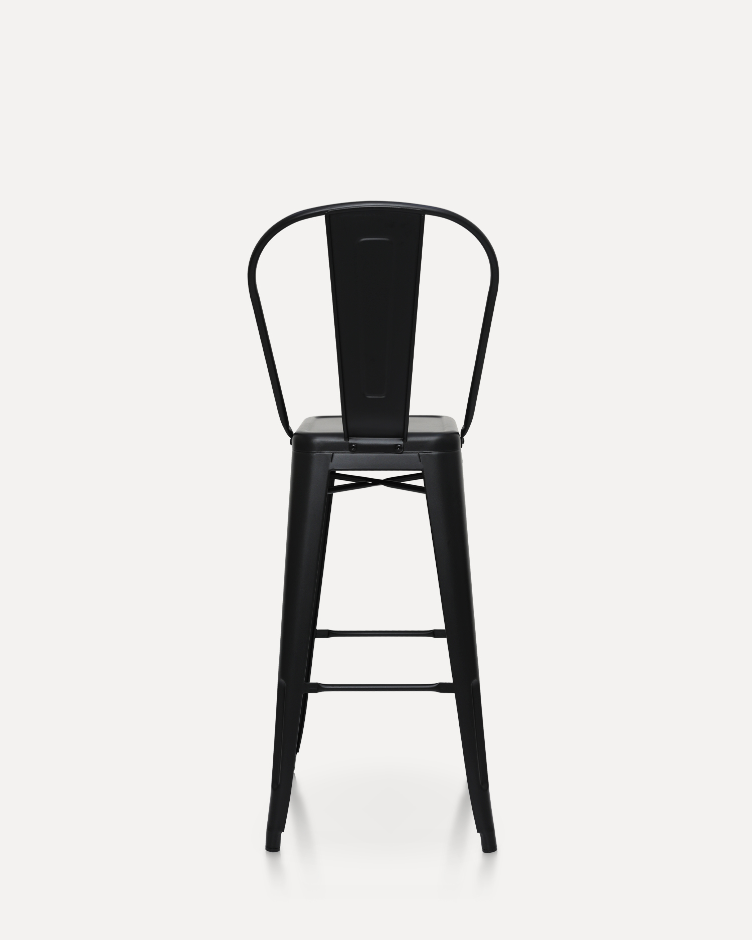Itim na metal barstool na may backrest Itim na metal barstool na may backrest