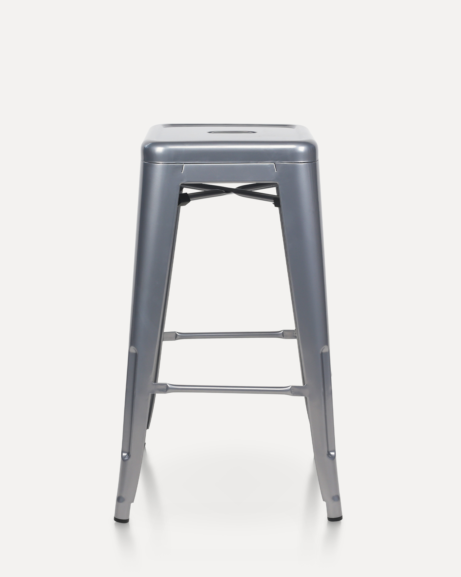 Backless black metal stools Backless black metal stools
