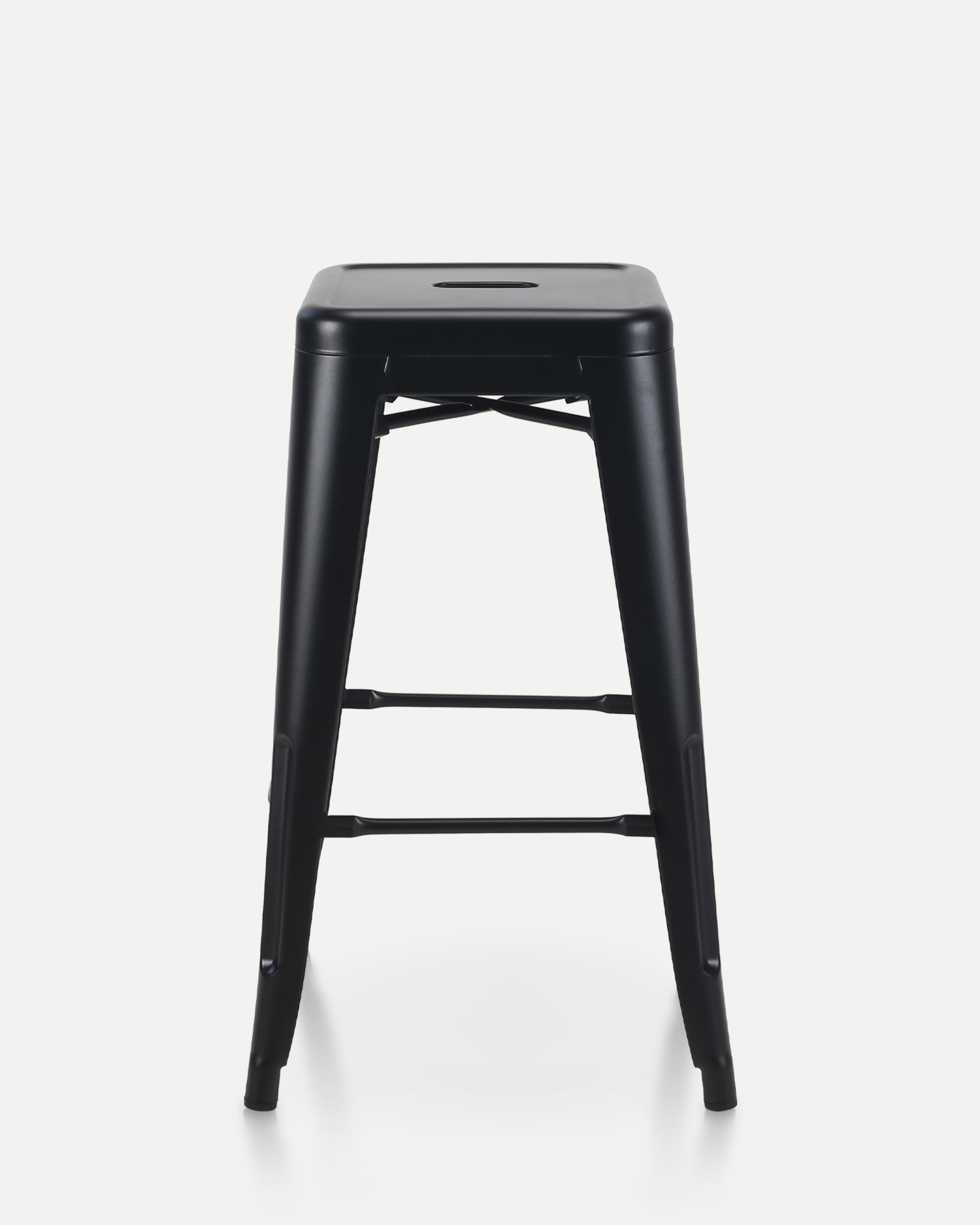 Backless black metal stools Backless black metal stools