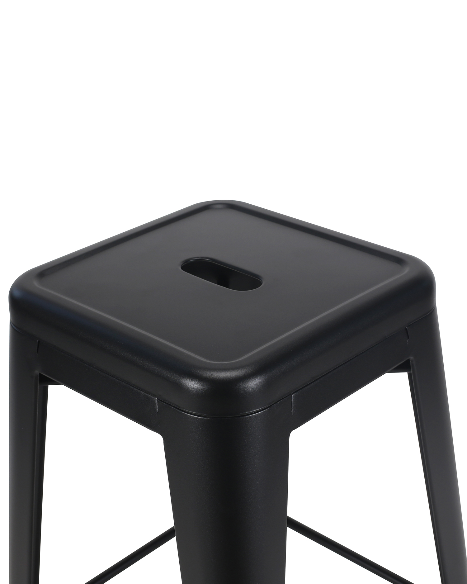Backless black metal stools Backless black metal stools
